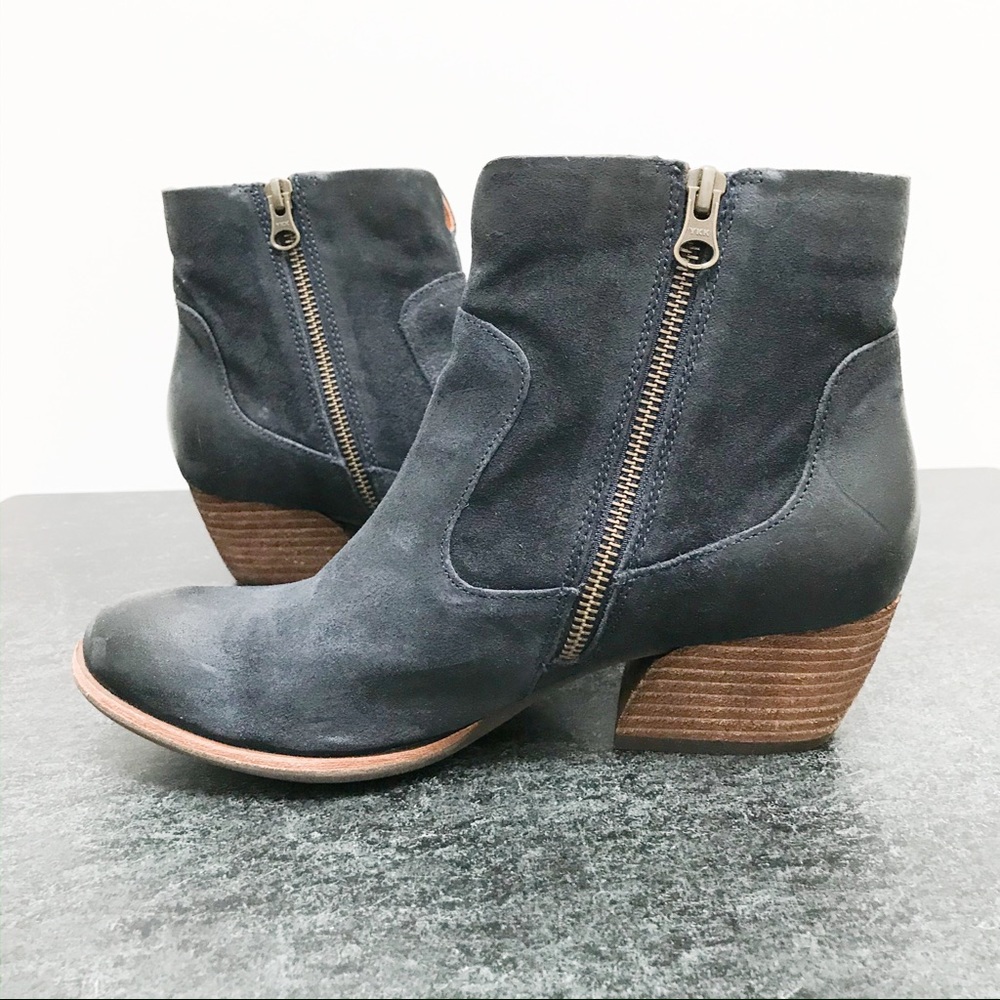 Kork-Ease Ankle Bootie - Navy Suede Leather